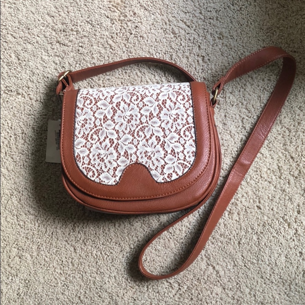 Altar’d State Leather and Lace Crossbody Bag